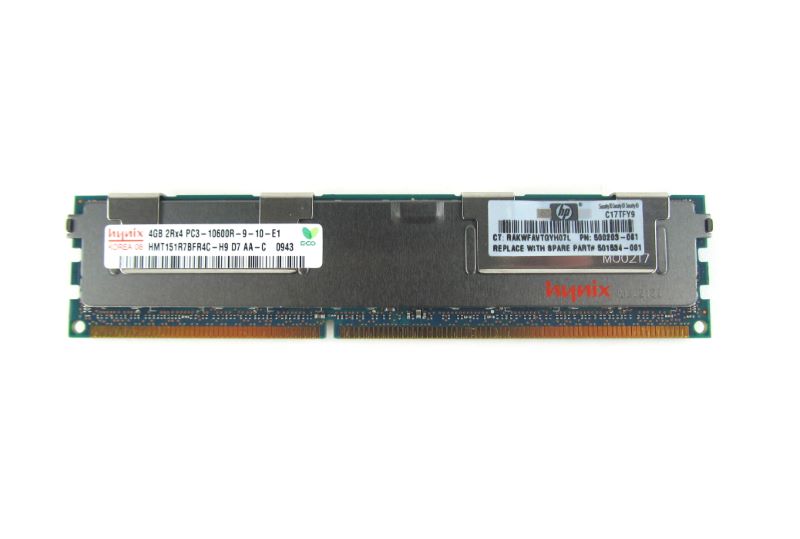 HP 500203-061 4GB 2RX4 PC3-10600R-9 Server Memory Kit 500685-B21 HP 500203-061 4GB 2RX4 PC3-10600R-9 Server Memory Kit 500685-B21